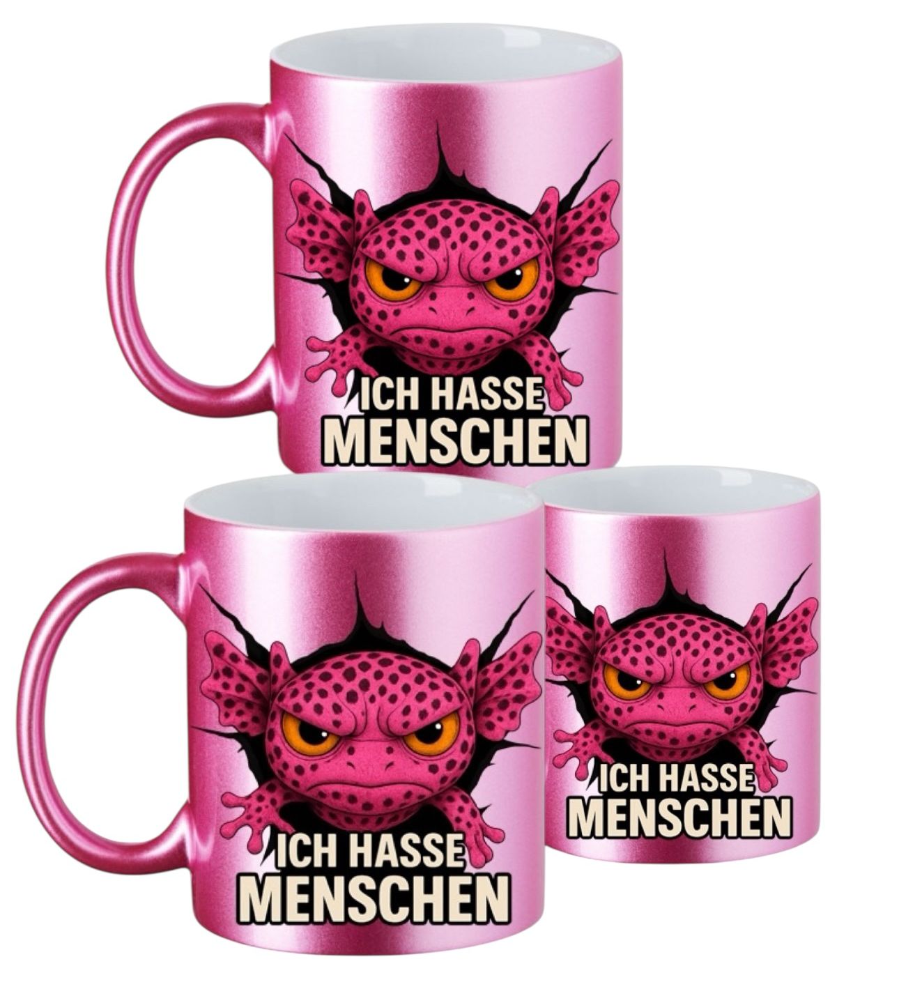 Tasse "Axolotl Pleolottel IHM" Metallic Pink Keramiktasse ArtNr.: AAG